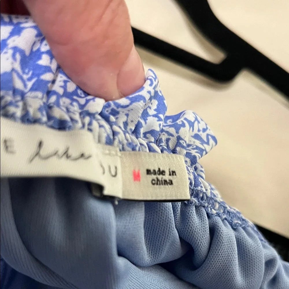 Elegant Blue Floral Ruched Mini Dress CE007 - Picture 11 of 11